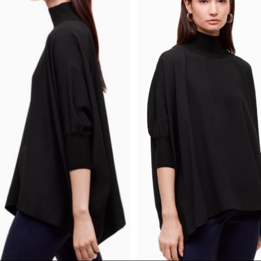 Aritzia Babaton Hamish Crepe Turtleneck Blouse